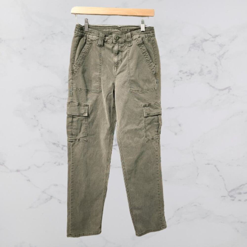 American Eagle Stretch Khaki Green Cargo Pant Size 4